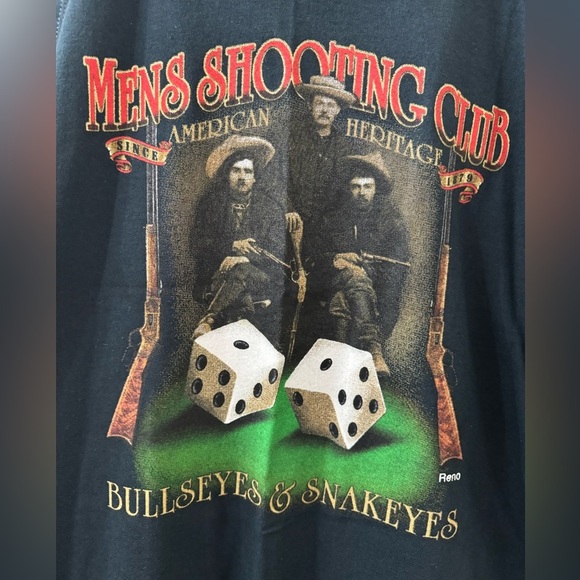 VINTAGE Anvil Y2K Men’s Shooting Club Heritage Bullseyes & Snakeyes - Large - Picture 2 of 8